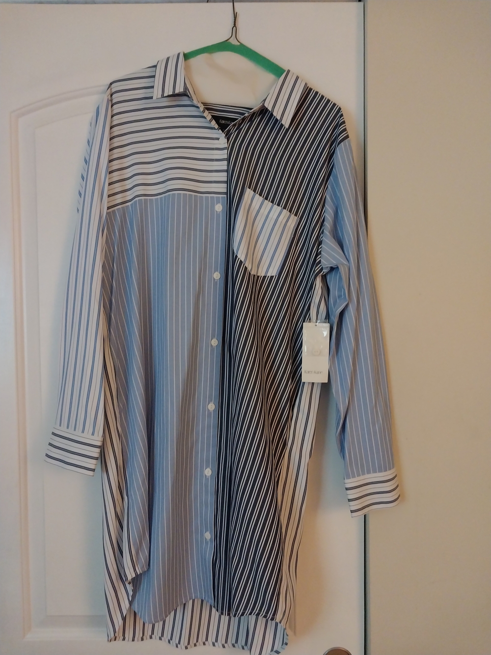 Karen Kane  Blue and White Sttiped Dress